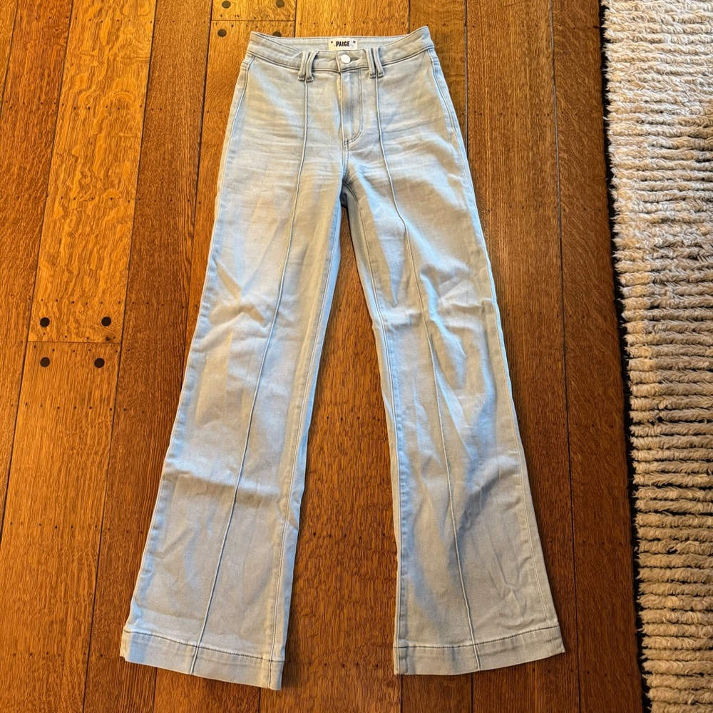 PAIGE Leenah Light Blue Denim with Pin-tuck line